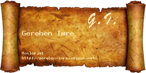 Gereben Imre névjegykártya